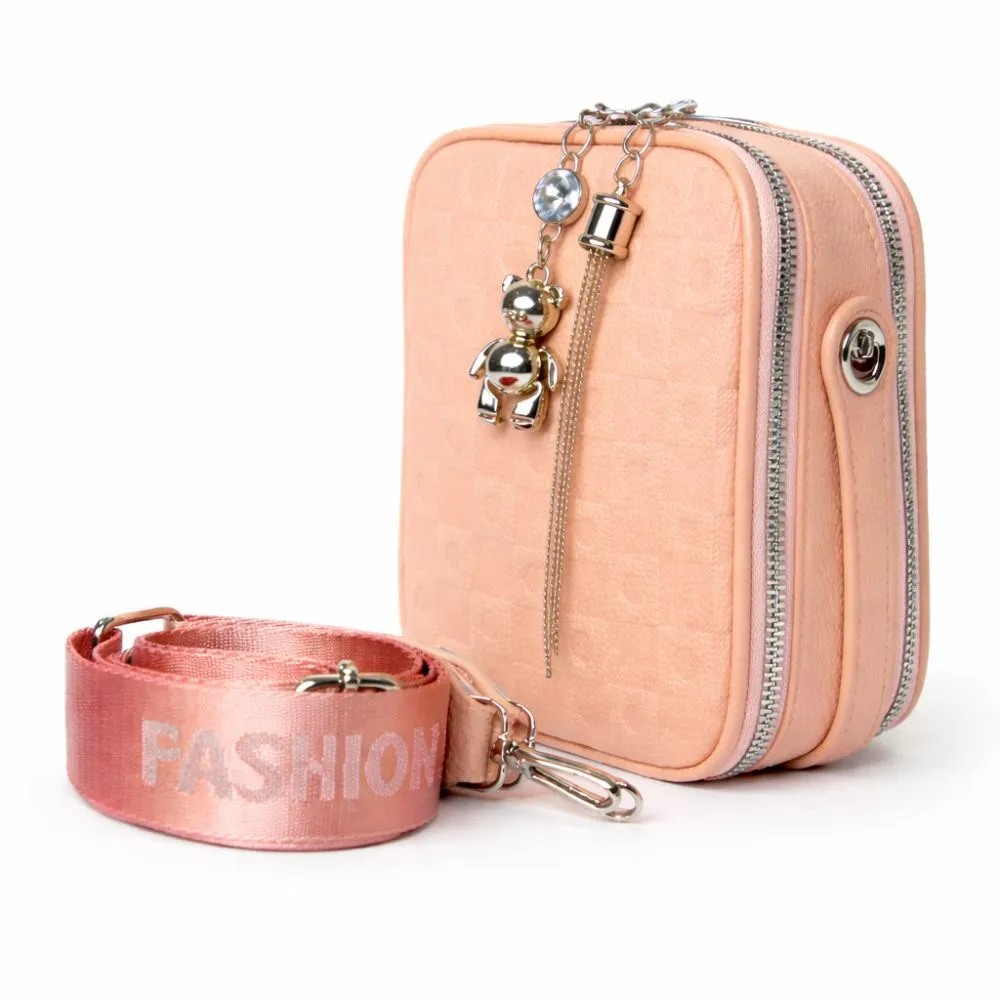 Teddy Charm Crossbody (Pink)